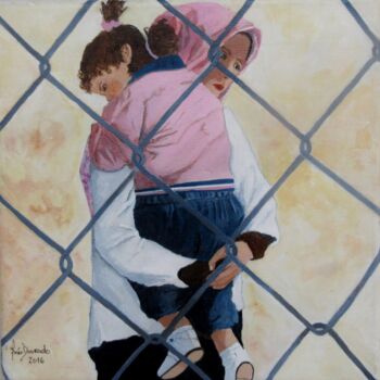 Malarstwo zatytułowany „Refugiadas,Presente…” autorstwa Inês Dourado, Oryginalna praca, Akryl