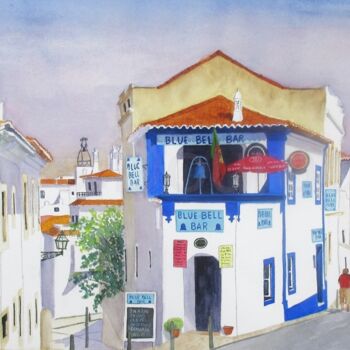 Painting titled "Rua dos Sinos (Bell…" by Inês Dourado, Original Artwork, Watercolor