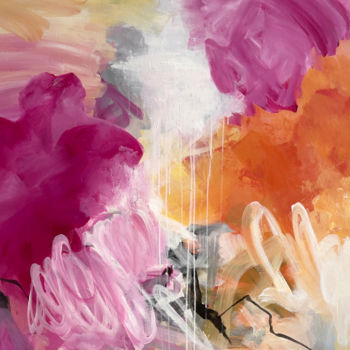 "Life in pink" başlıklı Tablo Ines Khadraoui tarafından, Orijinal sanat, Akrilik Ahşap Sedye çerçevesi üzerine monte edilmiş
