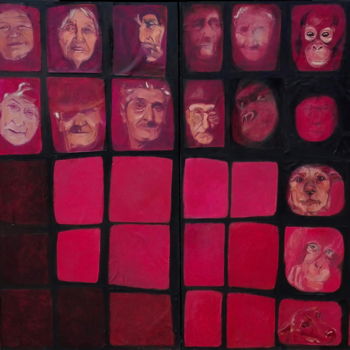 Malerei mit dem Titel "Faces" von Inês L Ramos, Original-Kunstwerk, Öl