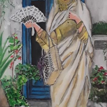 Peinture intitulée "Le jour du Hamam" par Inès Ben Gadha Boufarès (Inès b.), Œuvre d'art originale, Aquarelle