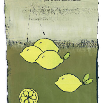Dessin intitulée "Citrons" par Inès Dauxerre, Œuvre d'art originale