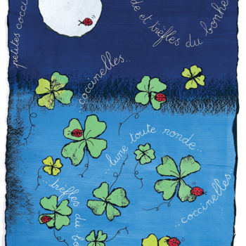 Rysunek zatytułowany „Coccinelles” autorstwa Inès Dauxerre, Oryginalna praca