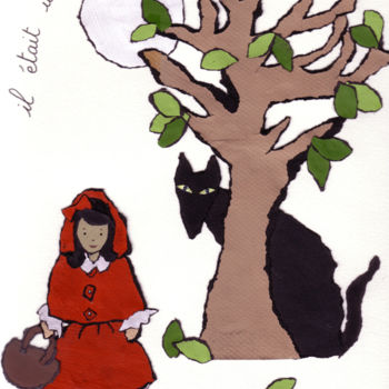 Drawing titled "Petit chaperon rouge" by Inès Dauxerre, Original Artwork