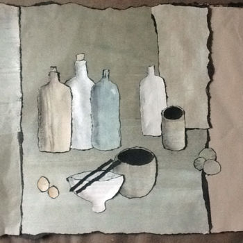 Drawing titled "Nature Morte" by Inès Dauxerre, Original Artwork