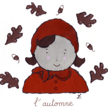Drawing titled "L'Automne" by Inès Dauxerre, Original Artwork