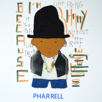 Artisanat intitulée "Pharrell" par Inès Dauxerre, Œuvre d'art originale