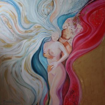 Painting titled "Divine Couple II" by Inés Honfi, Original Artwork