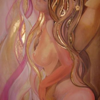 Painting titled "The Embrace" by Inés Honfi, Original Artwork