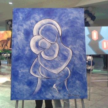 Pintura intitulada "Abraço materno" por Inês Marzano, Obras de arte originais