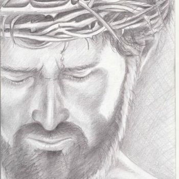 Drawing titled "Jesus" by Inês Marzano, Original Artwork