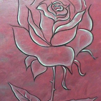 Painting titled "A rosa" by Inês Marzano, Original Artwork