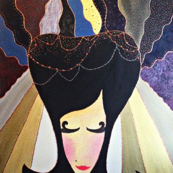 Painting titled "Inès 3" by Agnès, Original Artwork, Acrylic
