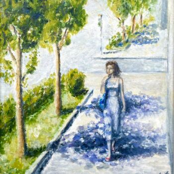 Картина под названием "Summer day in the c…" - Inessa Gogia, Подлинное произведение искусства, Масло