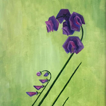 Painting titled "Sweet Pea" by Inessa Gogia, Original Artwork, Oil