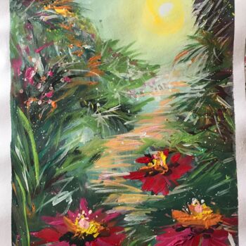 Painting titled "Pathway to heaven" by Inessa Ivascanin, Original Artwork, Acrylic