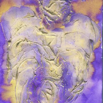 Pintura intitulada "cartao-anjo-azul-00…" por Inezpagnocelli, Obras de arte originais