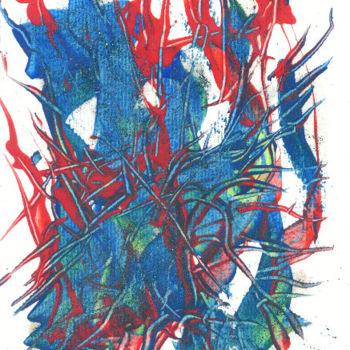 Pintura titulada "cartao-cocar-001.jpg" por Inezpagnocelli, Obra de arte original