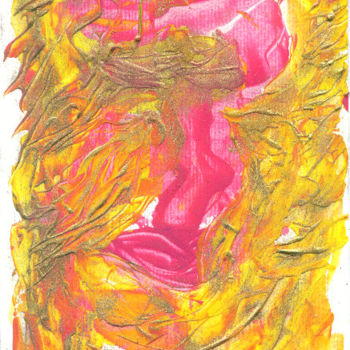 Pintura intitulada "cartao-rosto-rosa.j…" por Inezpagnocelli, Obras de arte originais