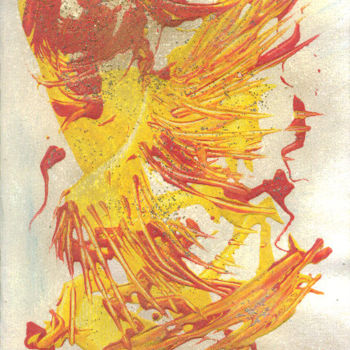 Pintura intitulada "cartaodanca-de-fogo…" por Inezpagnocelli, Obras de arte originais