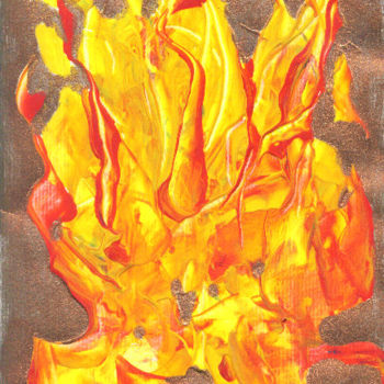 Pintura titulada "cartaohomem-de-fogo…" por Inezpagnocelli, Obra de arte original