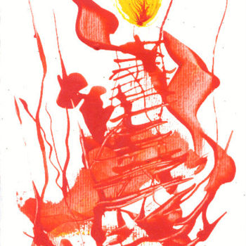 Schilderij getiteld "cartaovela-vermelha…" door Inezpagnocelli, Origineel Kunstwerk