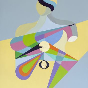 Картина под названием "geometrico-homem-2.…" - Inezpagnocelli, Подлинное произведение искусства