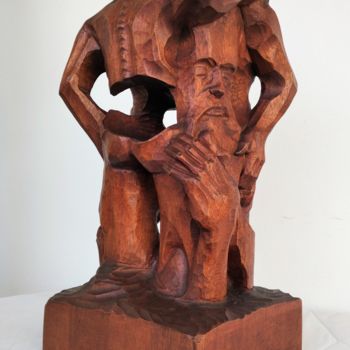 Sculpture titled "unidos-contra-el-si…" by Infa Inot, Original Artwork, Wood