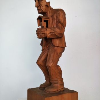 Sculpture intitulée "Vida - historia -1" par Infa Inot, Œuvre d'art originale, Bois