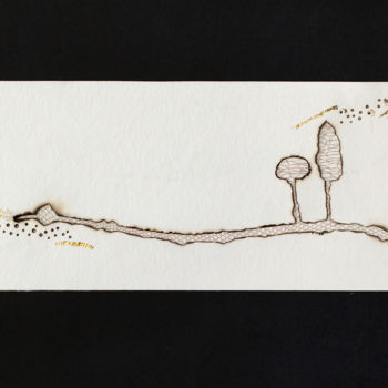 "Tableau papier brûl…" başlıklı Kolaj Stéphanie Salinères tarafından, Orijinal sanat, Kâğıt