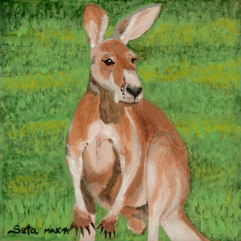 Painting titled "Red kangaroo" by Infinity, Original Artwork, Acrylic