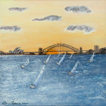 Painting titled "Sailing in Sydney" by Infinity, Original Artwork, Acrylic