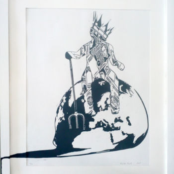 Printmaking titled "capitalism.jpg" by Luc Van Loock, Original Artwork, Linocuts