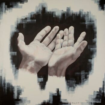 Painting titled "Hands" by Christina Michalopoulou, Original Artwork, Acrylic