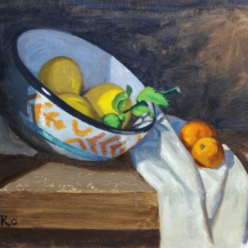 Картина под названием "Citrus Fruit" - Rowenna Morag, Подлинное произведение искусства, Масло