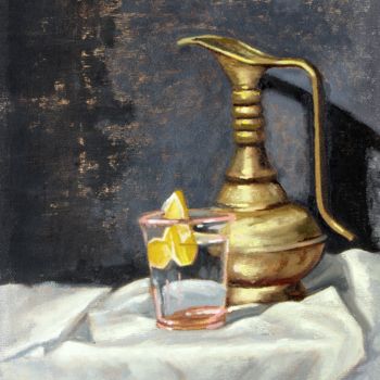 Painting titled "Lemon Water" by Rowenna Morag, Original Artwork, Oil