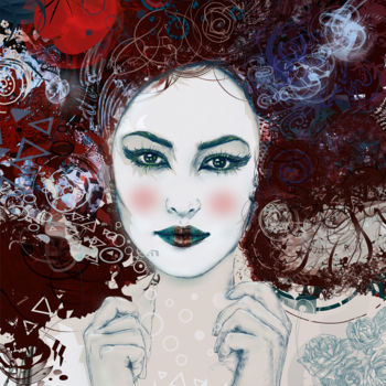 Prenten & gravures getiteld "Geisha I - Limited…" door Ladislav Hubert, Origineel Kunstwerk, Digitale afdruk
