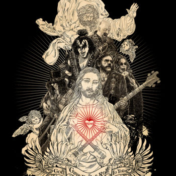 Disegno intitolato "God Gave Rock & Rol…" da Ladislav Hubert, Opera d'arte originale, Fotografia digitale