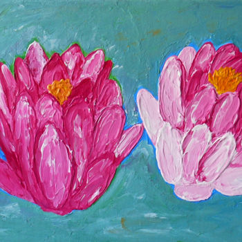 Painting titled "Water Lily" by Maja Šmid, Original Artwork, Acrylic