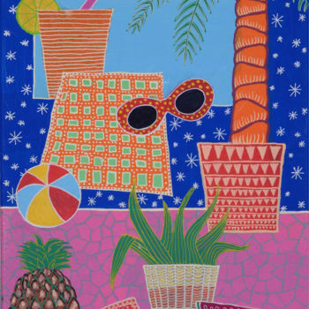 Malerei mit dem Titel "Lazy Summer Afterno…" von Lara Lind, Original-Kunstwerk, Acryl