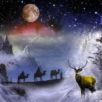 Digital Arts titled "Christmas" by Lara Lind, Original Artwork, Digital Painting