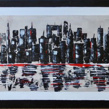 Painting titled "Manhattan" by Frits Njio, Original Artwork, Acrylic