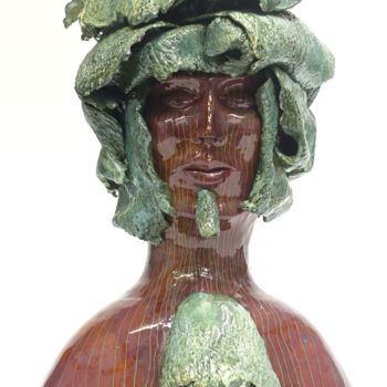 Sculpture titled "Testa di cavolo" by Roberto Fugnanesi, Original Artwork, Clay