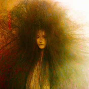 Fotografie mit dem Titel "Long Hair Child By…" von Tomaas, Original-Kunstwerk, Digitale Fotografie