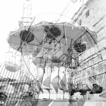 Fotografie mit dem Titel "DEUX CARROUSEL VIEUX" von Stefan Neubauer, Original-Kunstwerk, Analog Fotografie Auf Aluminium mon…