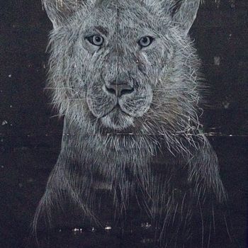Drawing titled "töwe" by Gaby Roter, Original Artwork, Charcoal
