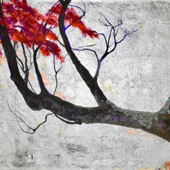 Painting titled "acer palmatum" by Gaby Roter, Original Artwork, Acrylic Mounted on Wood Stretcher frame