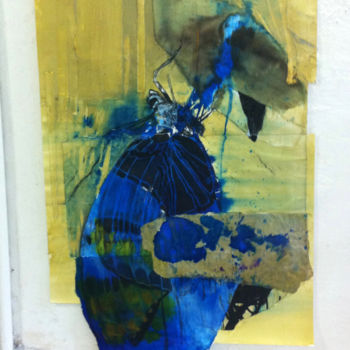 Peinture intitulée "blue wing" par Gaby Roter, Œuvre d'art originale, Autre
