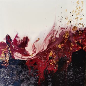 Pittura intitolato "Éruption volcanique" da Annette Pasquier, Opera d'arte originale, Acrilico