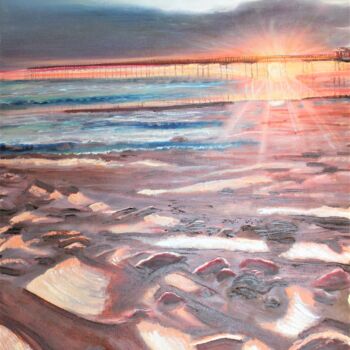 Pittura intitolato "Sonnenuntergang an…" da Natalie Andresen, Opera d'arte originale, Olio